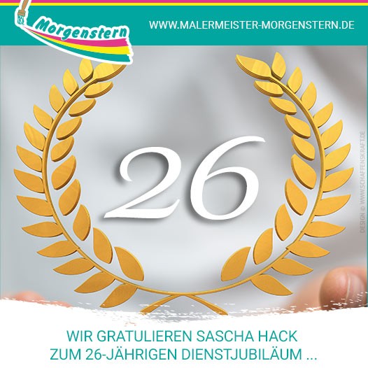 Wir gratulieren Sascha Hack zum 26-jährigen Dienstjubiläum ...